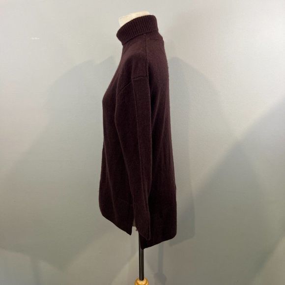 NWOT NORDSTROM Signature Funnel Neck Cashmere Sweater in Brown Chocolate (XS) - Picture 4 of 9